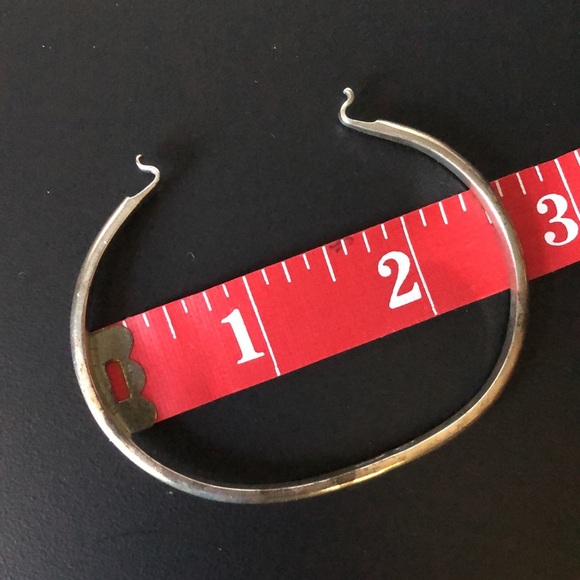 Sterling MEXICO CII Hinged Bangle Changeable Stones + 925 Hammered Focal - Picture 8 of 9